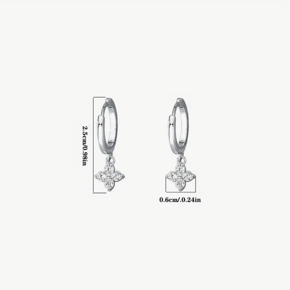 ⚜️ Chic Silver Earrings with Zirconia - Picture 8 of 8